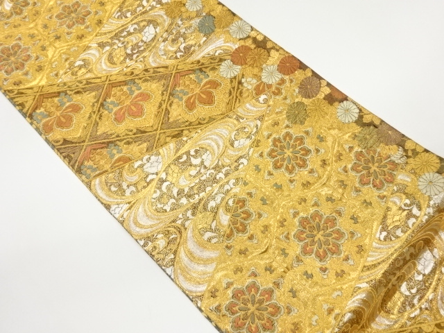 JAPANESE FUKURO OBI / WOVEN FLORAL PLANTS